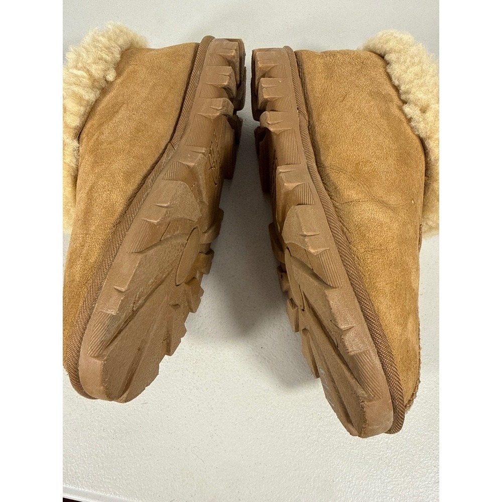 UGG Australia Tasman Suede Sheepskin Slippers Chestnut Brown Lug Sole Mens 9 - Picture 3 of 11